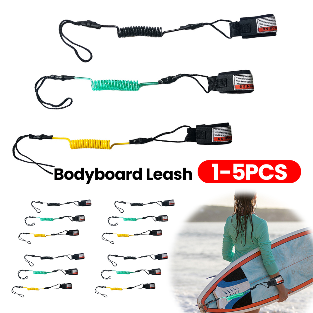 Paddle Board Leash Coiled - Premium Coiled Body Board Leash TPU