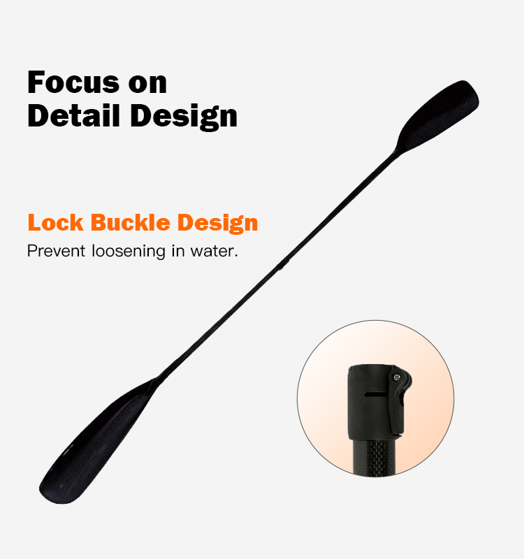Kayak Paddle Carbon 2 Piece - 3k Vollcarbonfaser 2-teiliges Verstellbares Kajak-Paddel Doppelblatt-Paddel