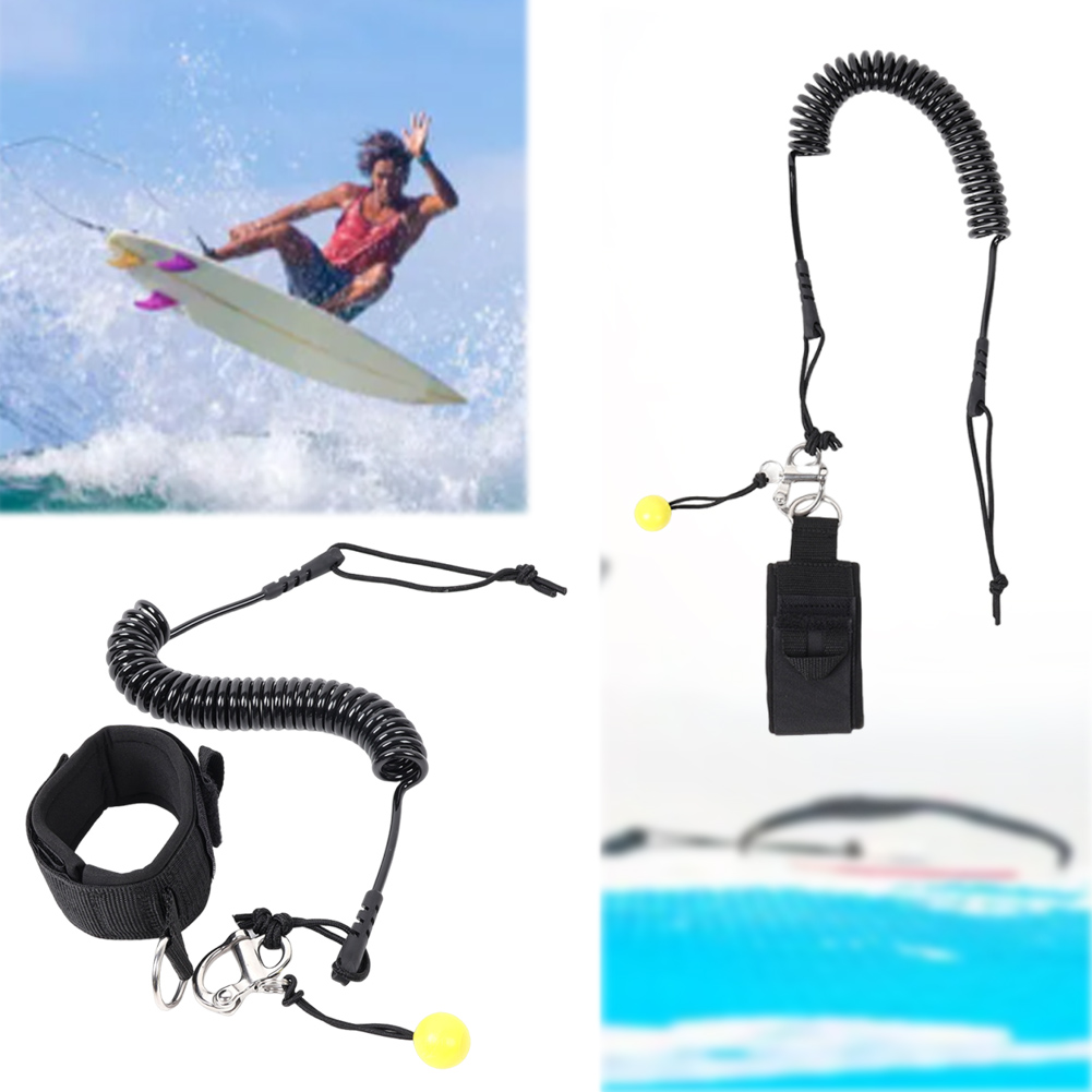 Paddle Board Leash Coiled - Surfbrett-Fußseil, Verstellbare Surfbrett-Leine, Spiralförmiger Knöchelriemen für