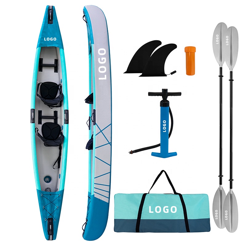 Inflatable Kayak 3 Person - Drop-Stitch-Kajak, aufblasbares Kanu für 2-3 Personen,