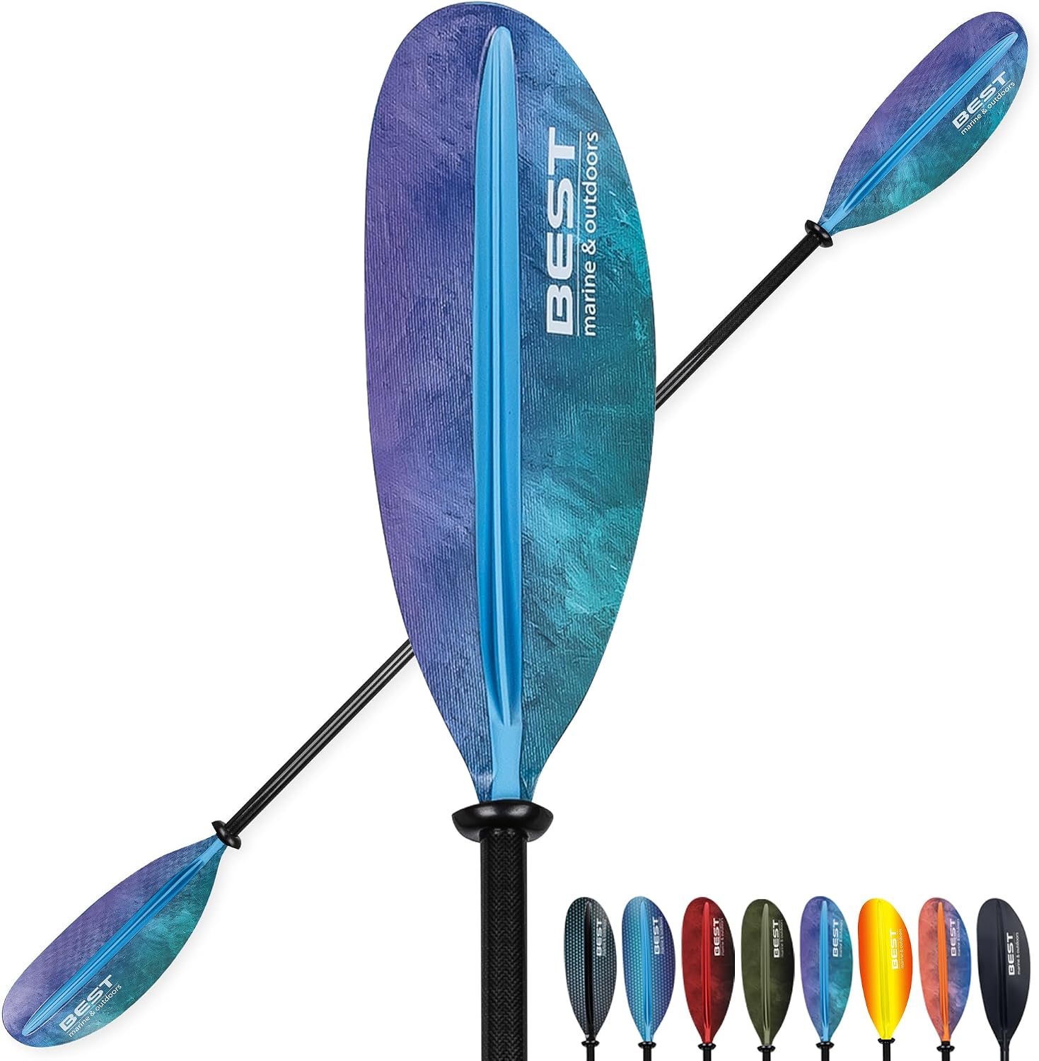 Kayak Paddle Carbon 2 Piece - Carbon-Kajak-Paddel, 2-teilig, Leichtbau-Design | Schwimmfähiger Kohlefaser-Schaft