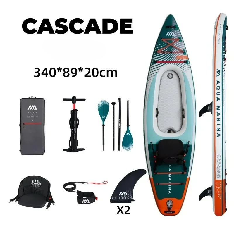 Kayak Inflatable 2 Person - AQUA MARINA CASCADE TANDEM Aufblasbares Stand-Up-Paddle-Board