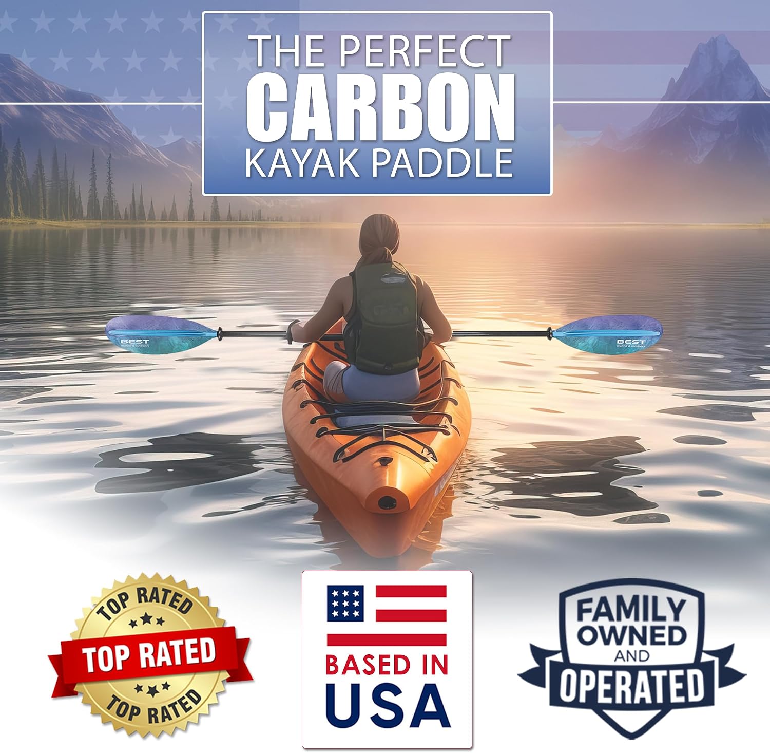 Carbon-Kajak-Paddel, 2-teilig, – Kayak Paddle Carbon 2 Piece Bewertung und Preis